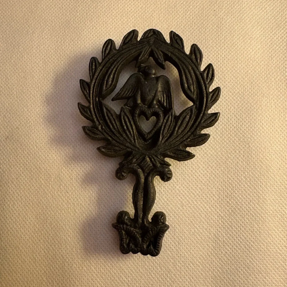 Vintage Black Cast Iron Trivet Set